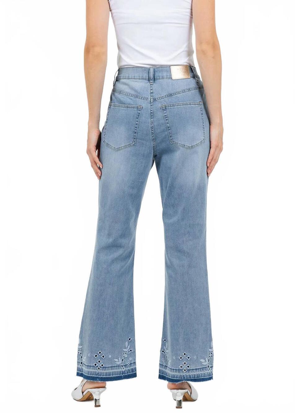 NEW OUI embroidered boot cut jeans in blue - Picture 6 of 6